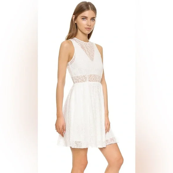 NWT Rebecca Minkoff Trixie Dress White Embroidered Sheer Partially Lined Sz 4 - Picture 3 of 16